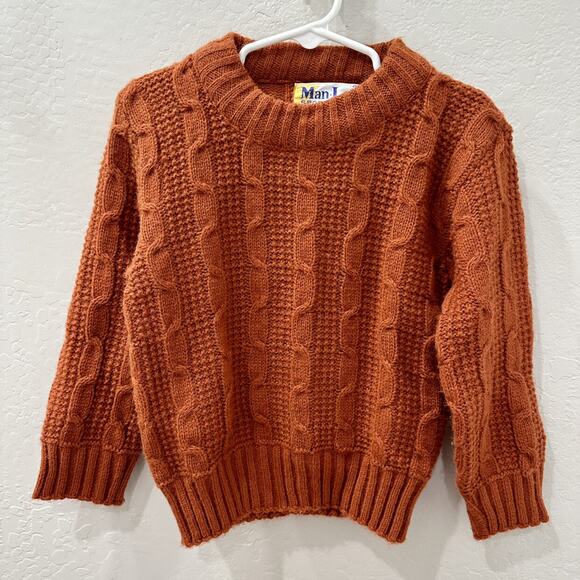 Man-Lee Sportswear Burnt Orange Knit Sweater - Picture 1 of 6
